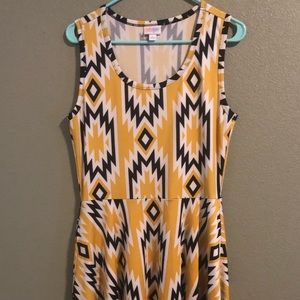 Yellow and black Aztec dress